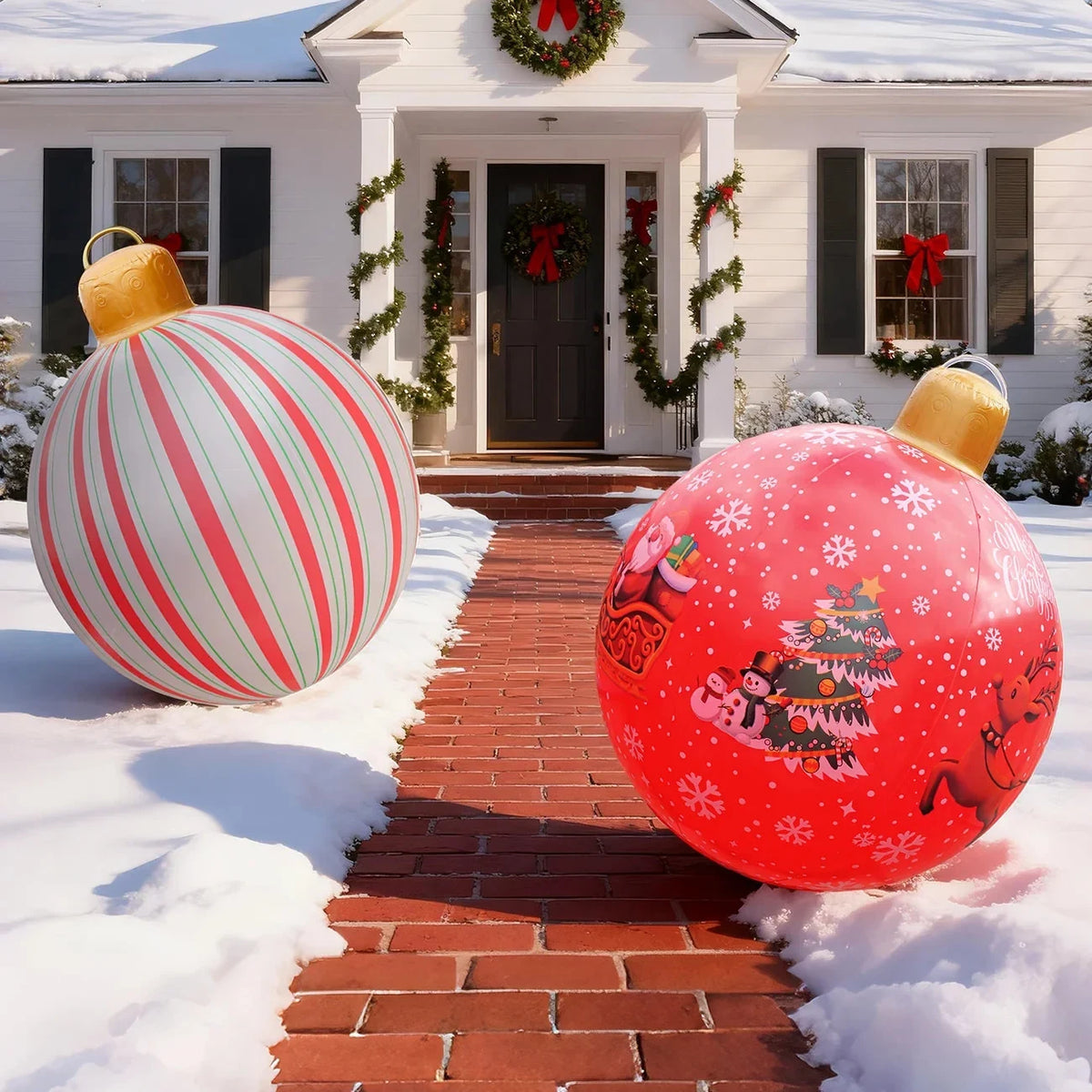 Inflatable Christmas Ornament Ball Giant Outdoor Decoration with PVC Construction - Image 5