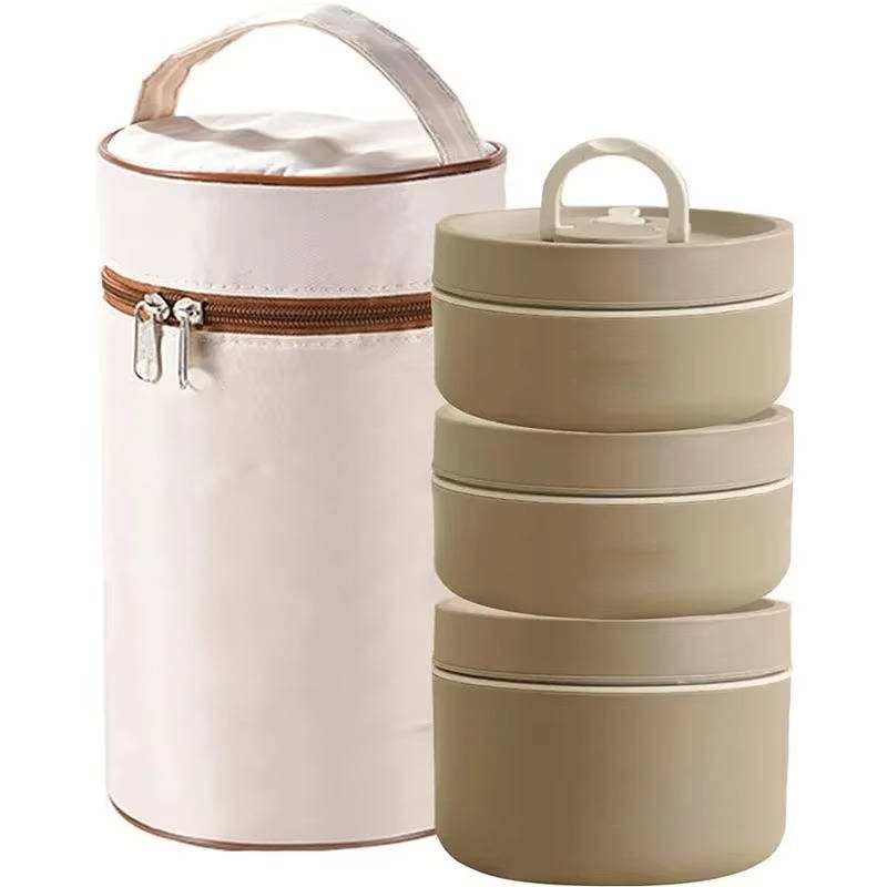 Insulated Lunch Box with Stackable Stainless Steel Containers and Carrying Bag - Image 5
