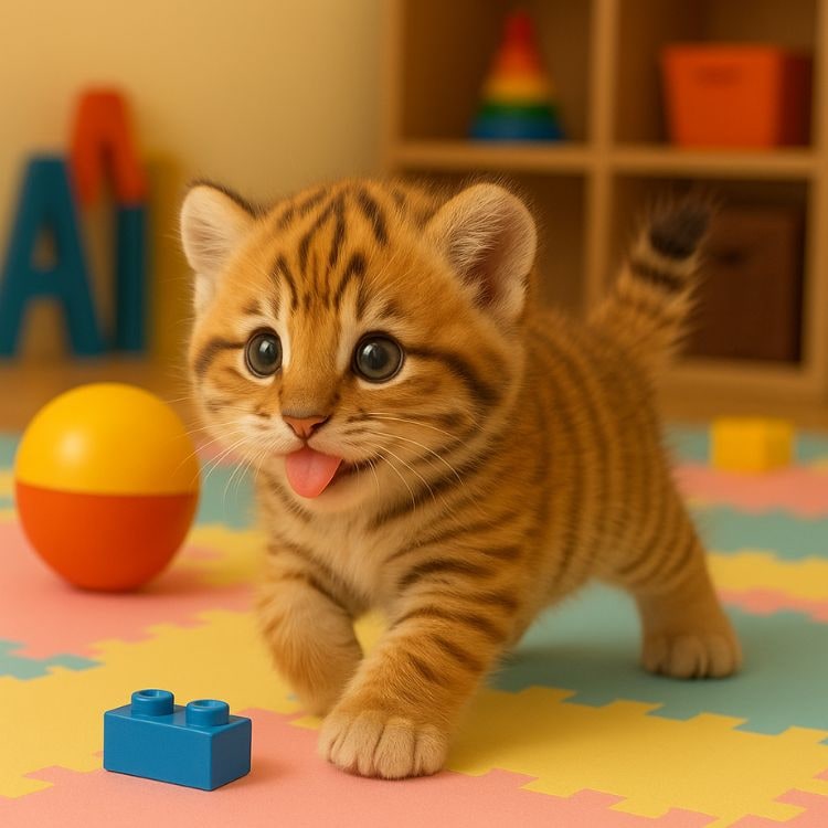 Interactive Pet Toy Tiger Cub with Walking Tail Wagging and Soft Plush Design - Image 3