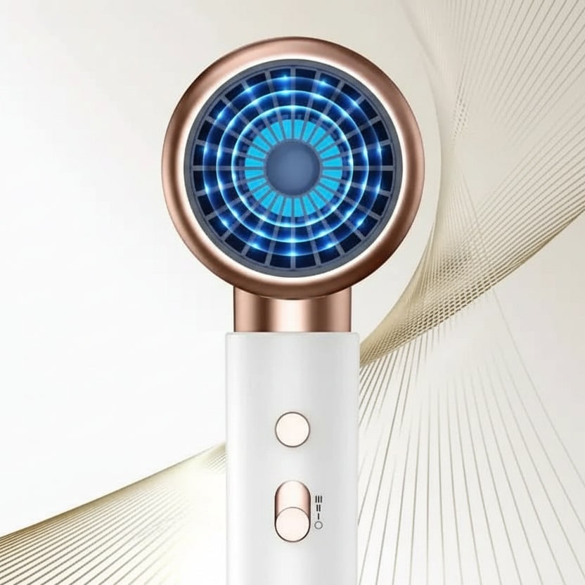 Ionic Hair Dryer with Concentrator Nozzle and LED Light Fast Drying - Image 5