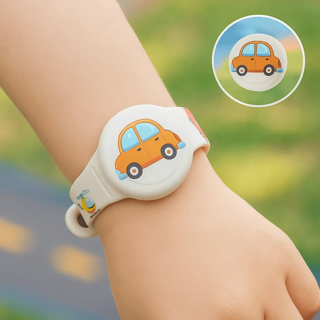 Kids' Silicone Airtag Wristband Holder with Adjustable Strap and Cartoon Graphics - Image 4