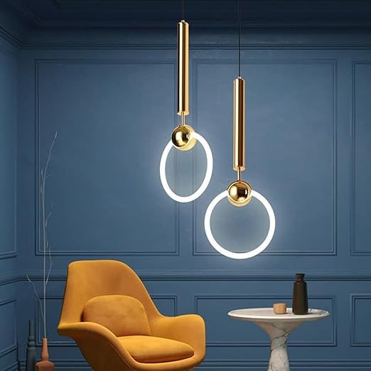 Kitchen Pendant Light Fixtures with Modern Gold Plated Ring Design and Minimalist Elegance - Image 3