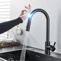 Kitchen Water Faucet with Touch Sensor Pull-Out Sprayer and Single Lever Handle - Image 1