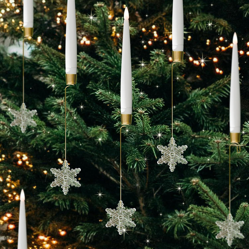 LED Christmas Tree Candles with Flickering Flame and Hanging Ornaments for Holiday Lighting - Image 19
