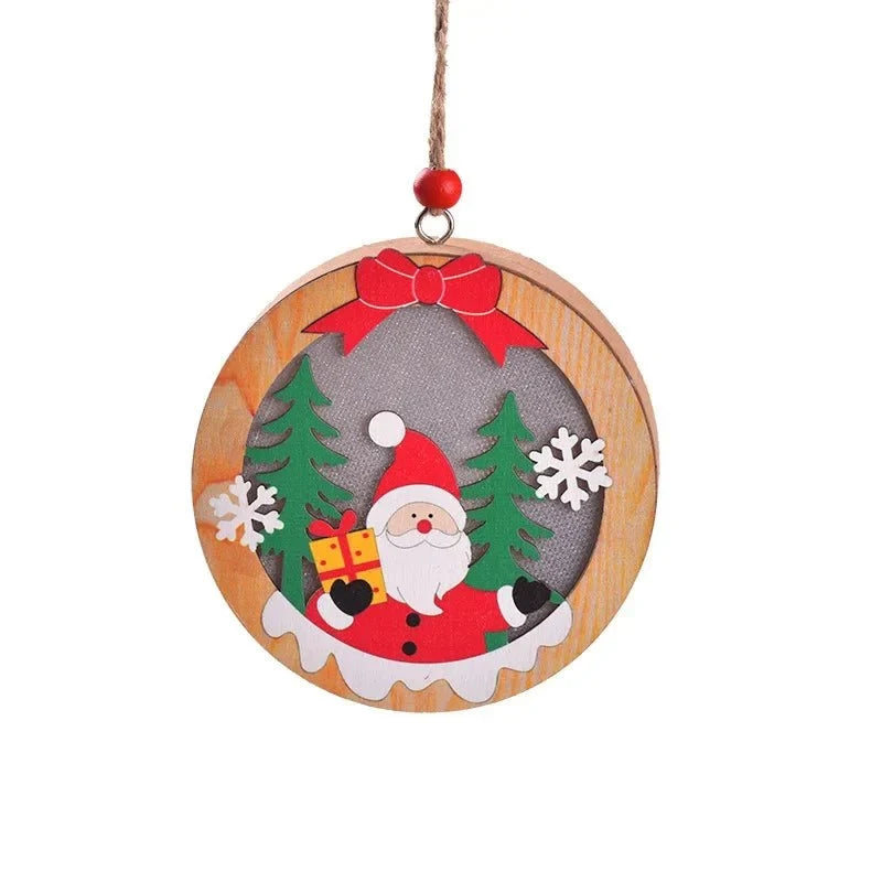 LED Light Up Christmas Ornaments with Wooden Laser-Cut Design and Warm Glow - Image 10