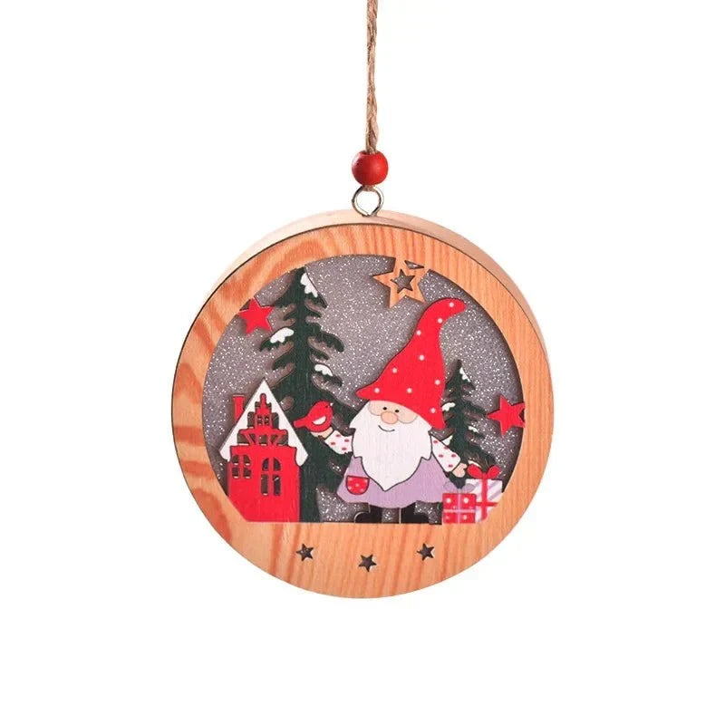 LED Light Up Christmas Ornaments with Wooden Laser-Cut Design and Warm Glow - Image 8