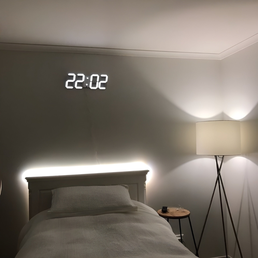 LED Wall Clock with 3D Digital Display and Desk Stand - Image 1