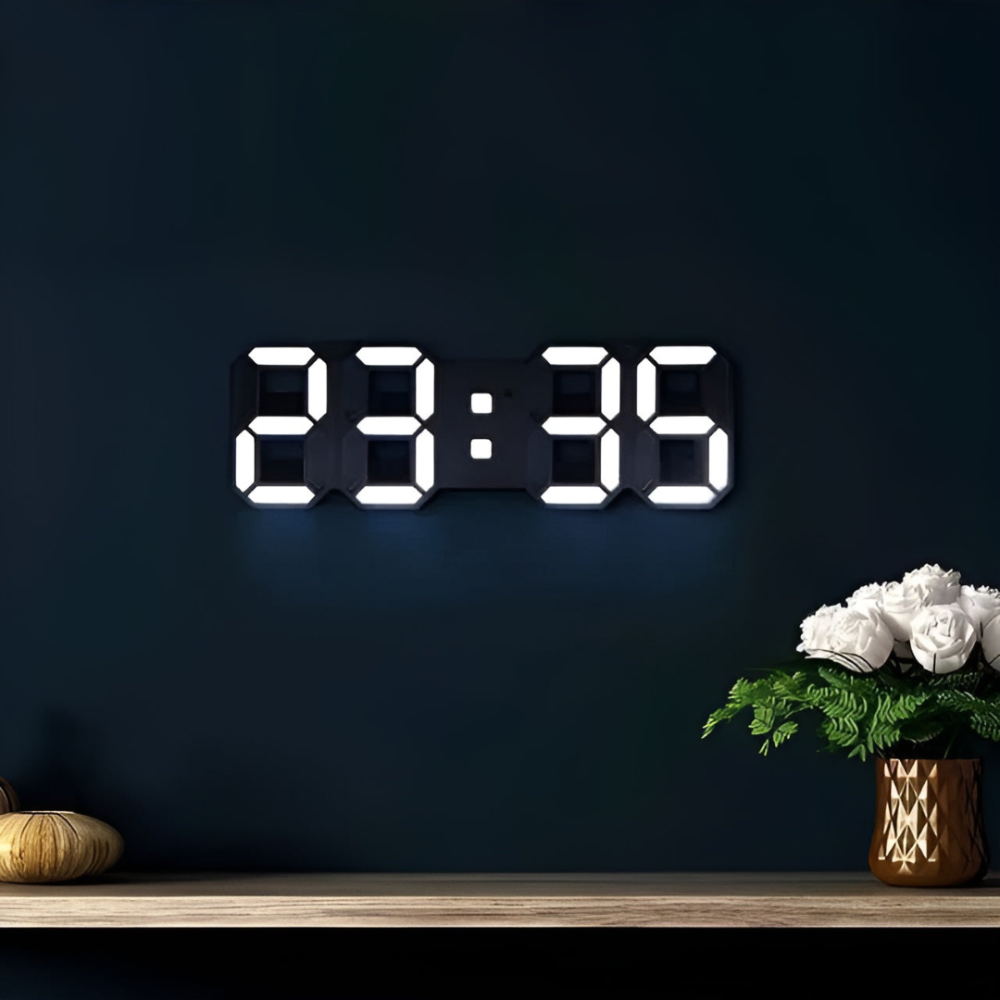 LED Wall Clock with 3D Digital Display and Desk Stand - Image 3