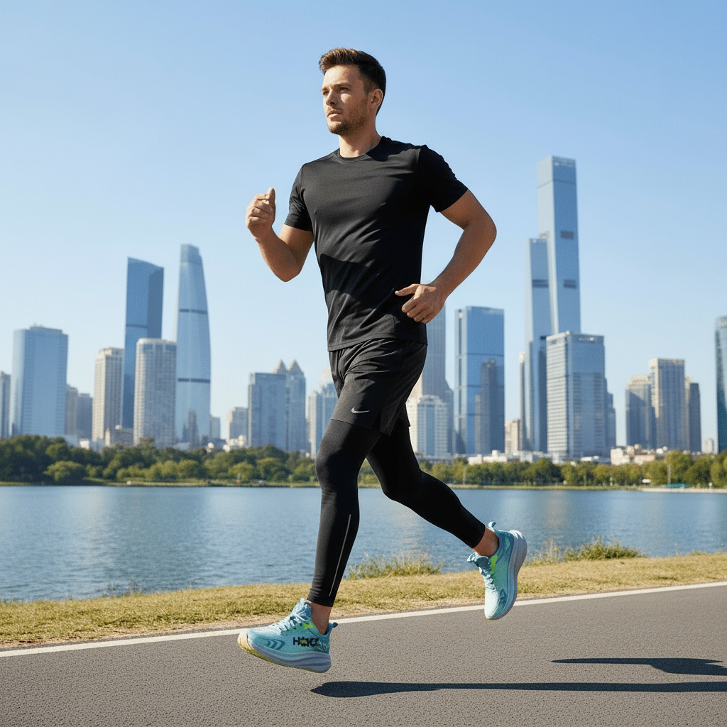 Lightweight Cushioned Running Shoes with Breathable Mesh and Thick Foam Midsole - Image 4