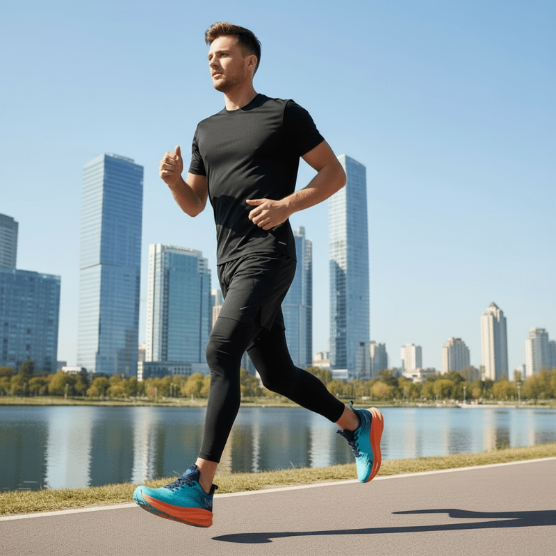Lightweight Cushioned Running Shoes with Breathable Mesh and Thick Foam Midsole - Image 6
