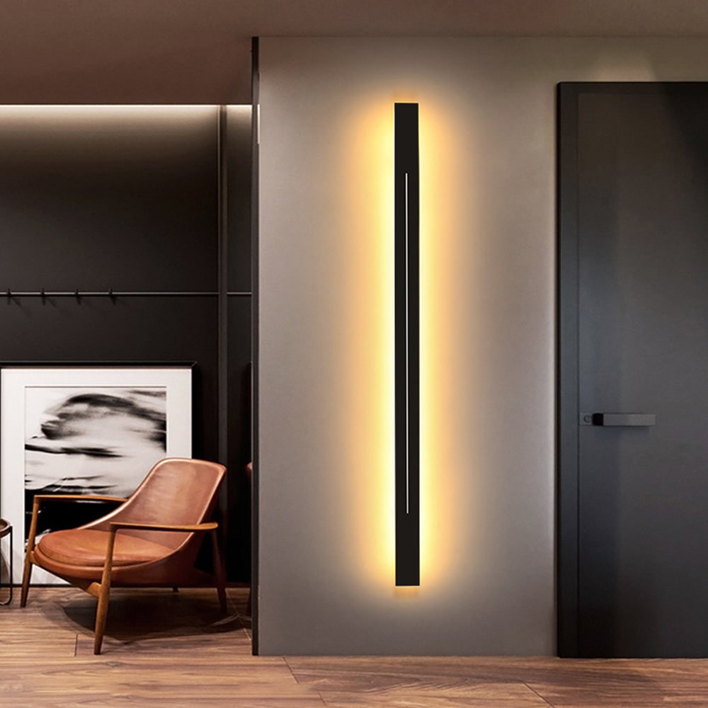 Linear LED Wall Light with Slim Slit Design and Warm White Ambient Lighting - Image 11