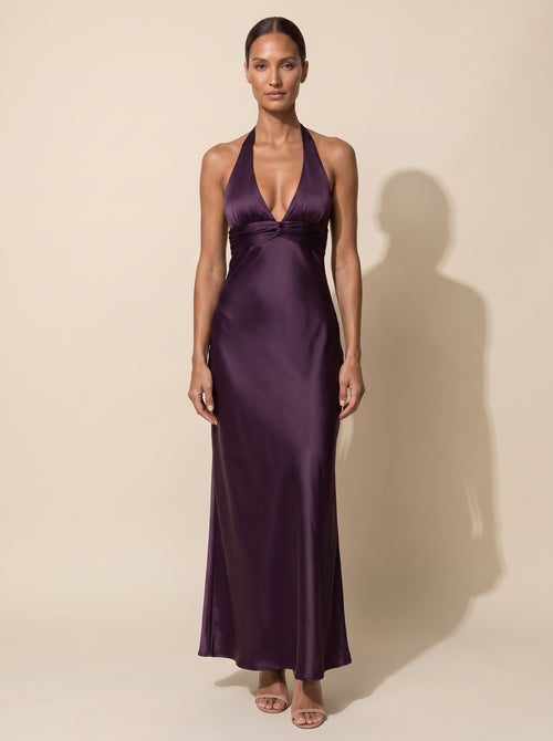 The Halter Satin Dress — Lampelle studio