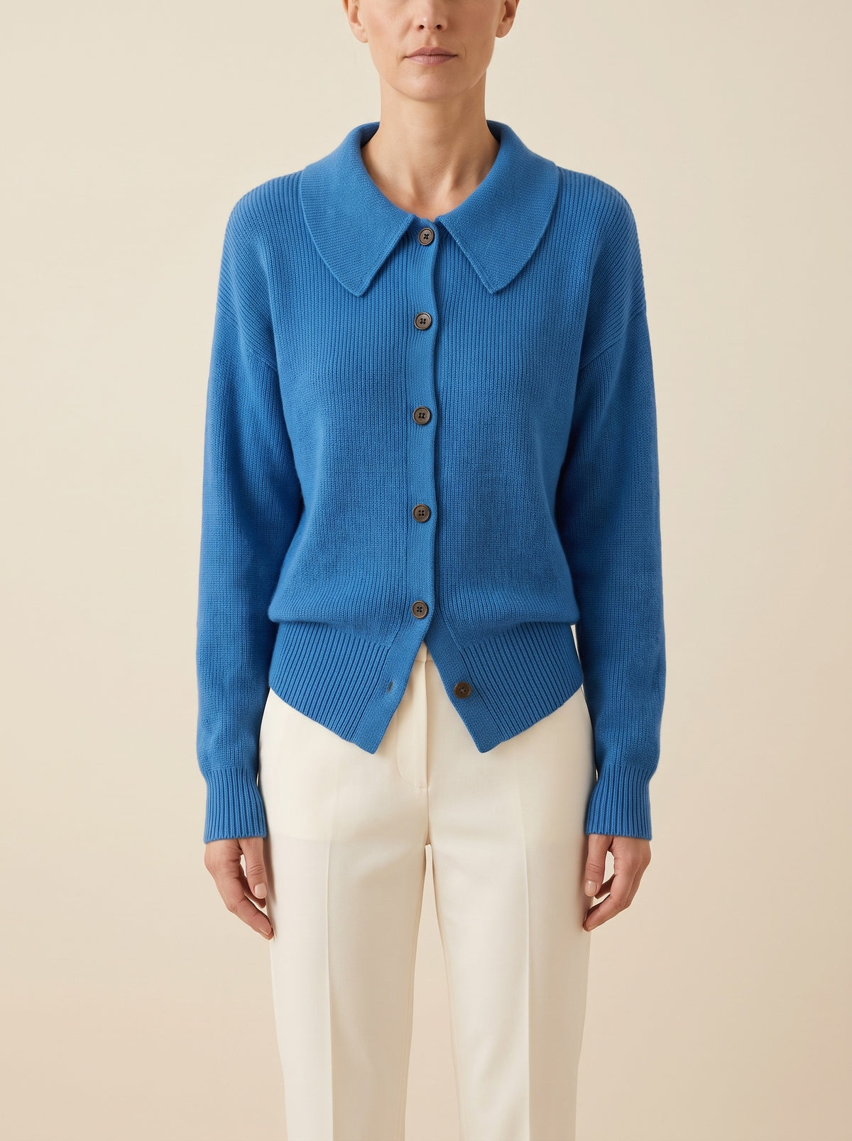 The Sculpted Collar Cardigan — Lampelle studio