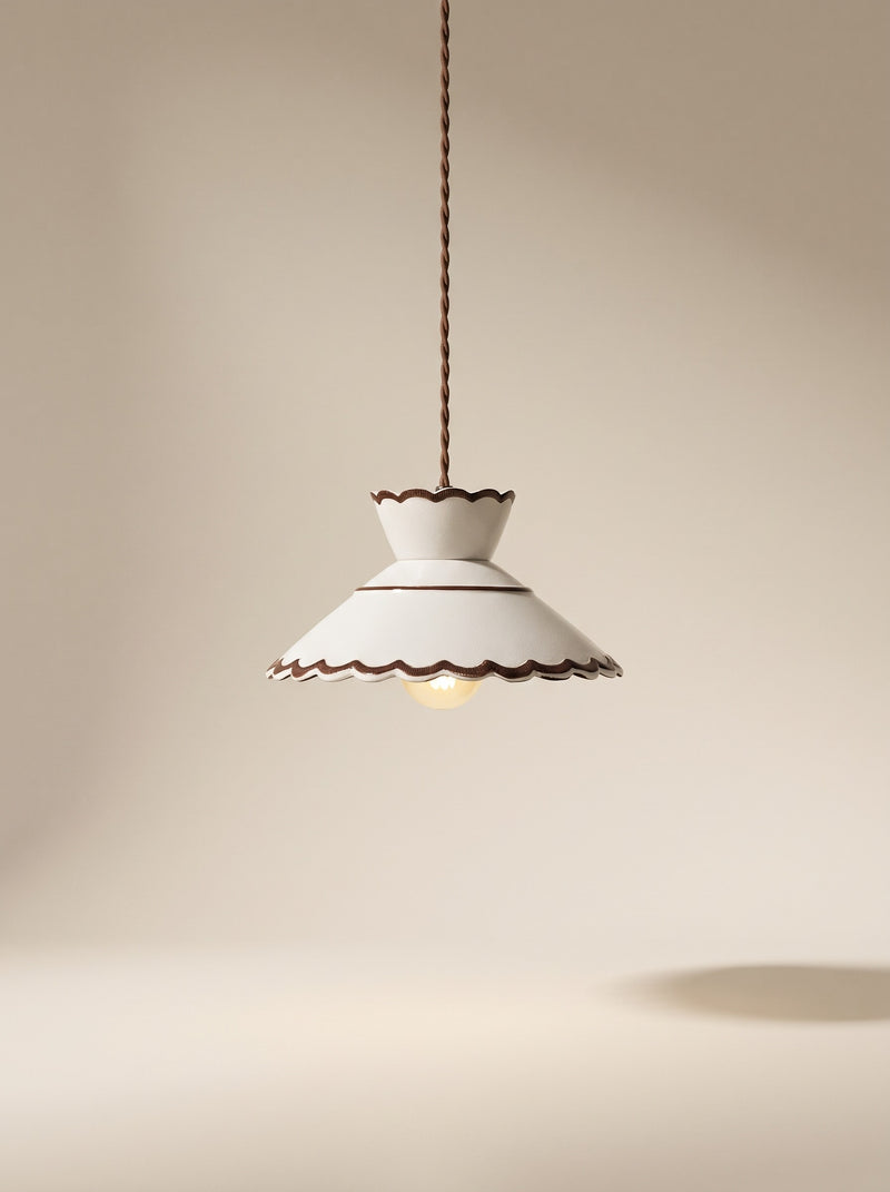 The Scalloped Ceramic Pendant