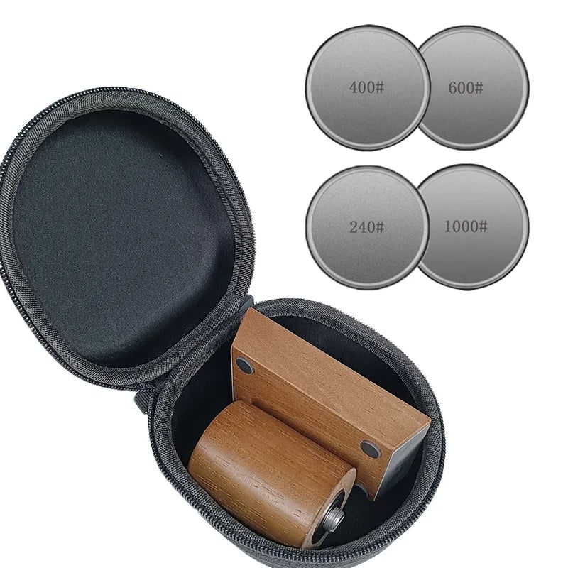 Magnetic Rolling Knife Sharpener with Wooden Base and 15 Degree Angle Guide - Image 54