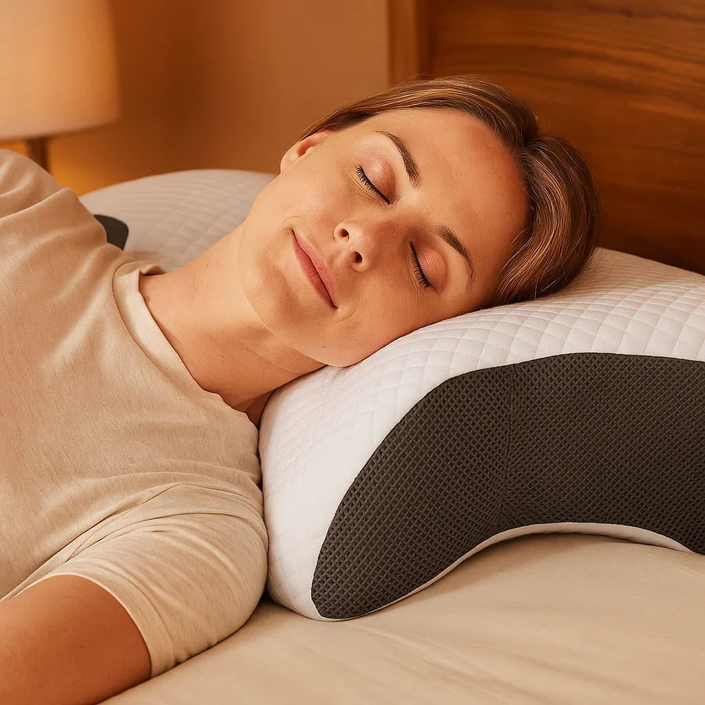 Memory Foam Cervical Pillow with Contoured Butterfly Shape and Orthopedic Neck Support - Image 4