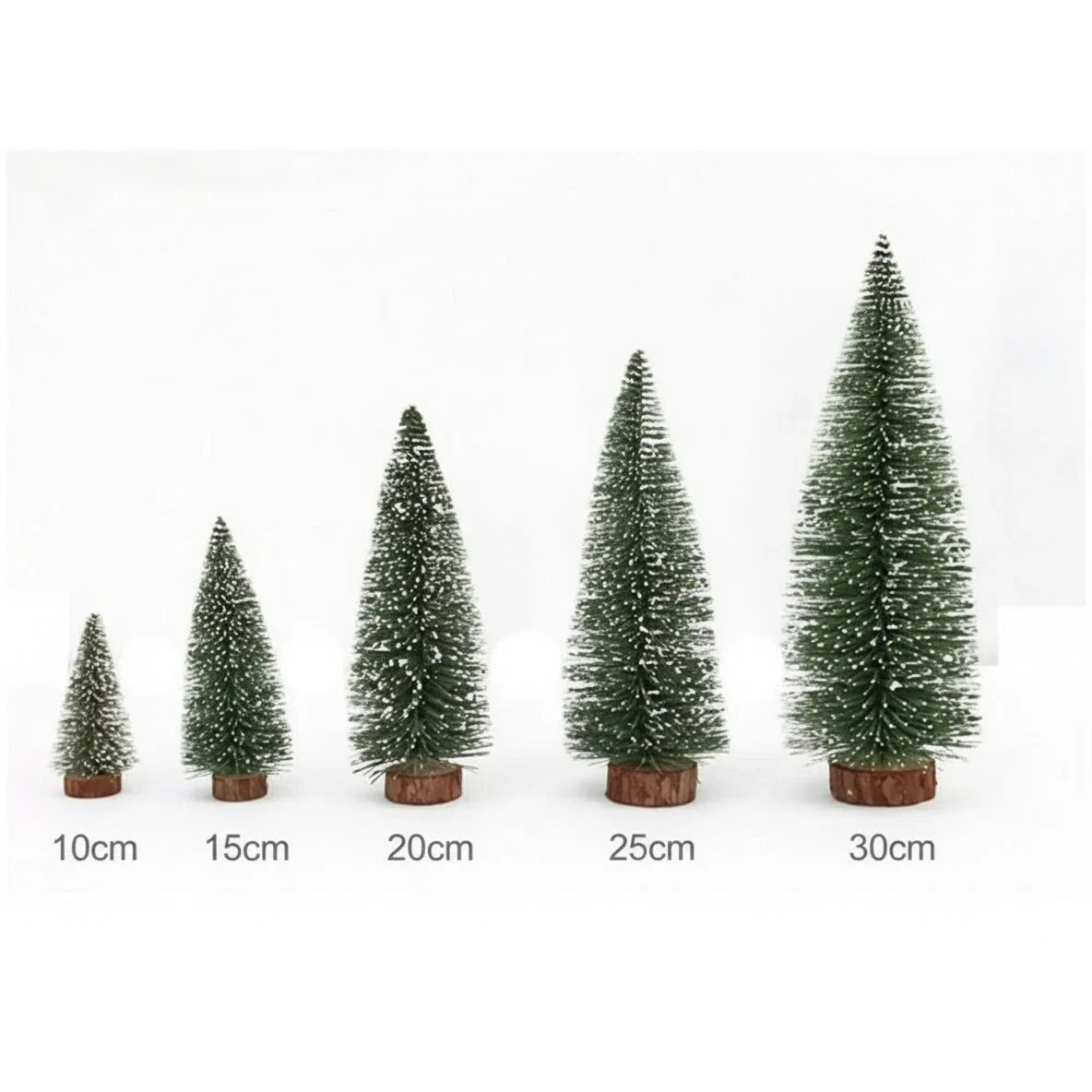 Miniature Christmas Trees with Bottle Brush Bristles and Frosted Snow Effect for Tabletop Decor - Image 6