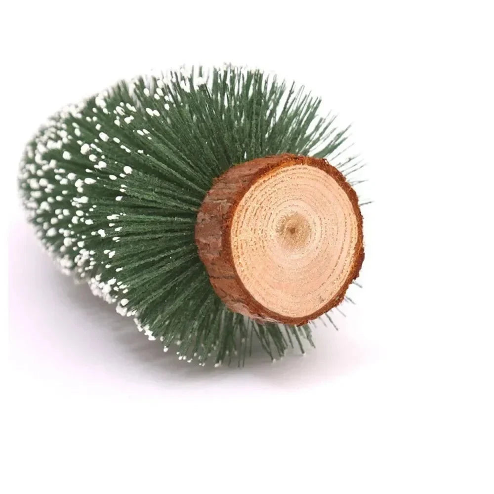 Miniature Christmas Trees with Bottle Brush Bristles and Frosted Snow Effect for Tabletop Decor - Image 8