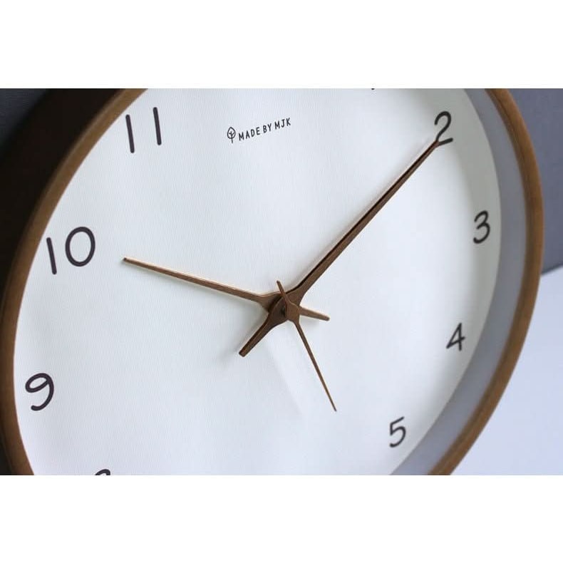 Minimalist Wooden Wall Clock with Silent Analog Movement and Arabic Numerals - Image 6