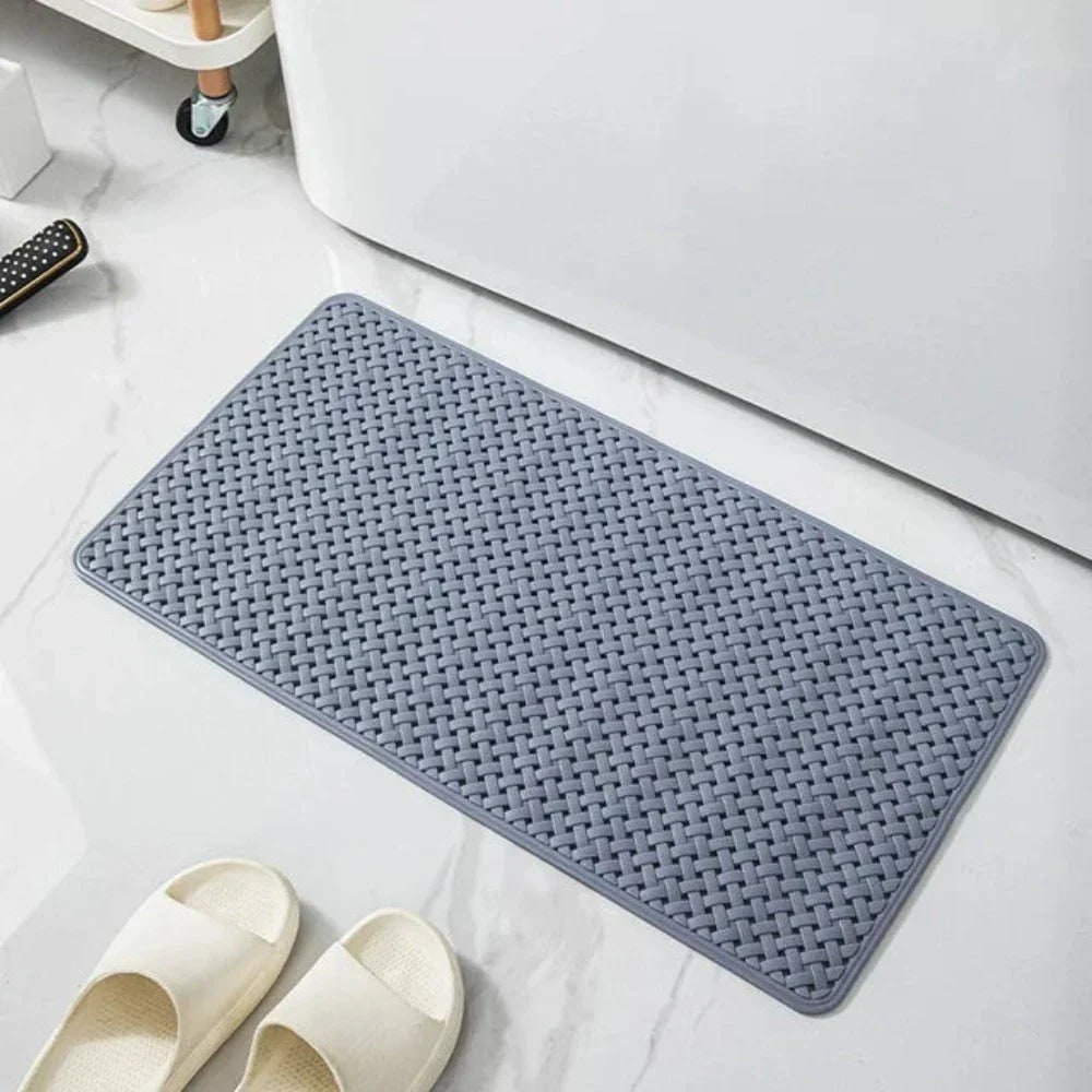 Non-Slip Bath Mat with Suction Cups and Basketweave Texture for Bathtub - Image 7