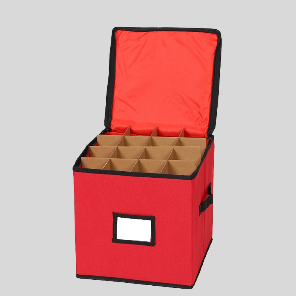 Ornament Storage Box with Dividers and Zippered Lid for Christmas Décor - Image 5