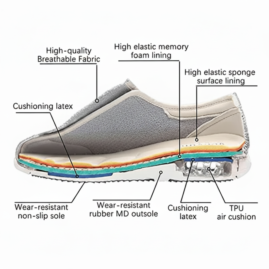 Orthopedic Shoes with Breathable Mesh Cushioned Insole and Non-Slip Sole - Image 5