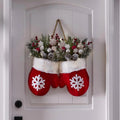 Outdoor Christmas Lights Door Hanger with LED Mitten Shape and Faux Greenery - Image 7