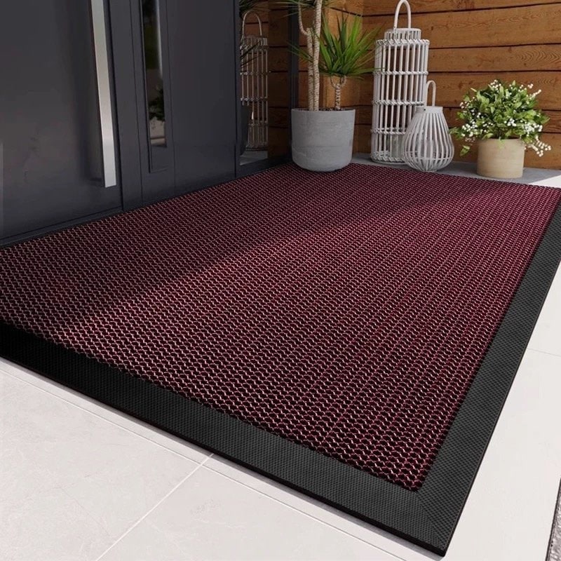 Outdoor Doormat with Coiled PVC Loop Rubber Border and Non-Slip Backing for Front Door Entrance - Image 5