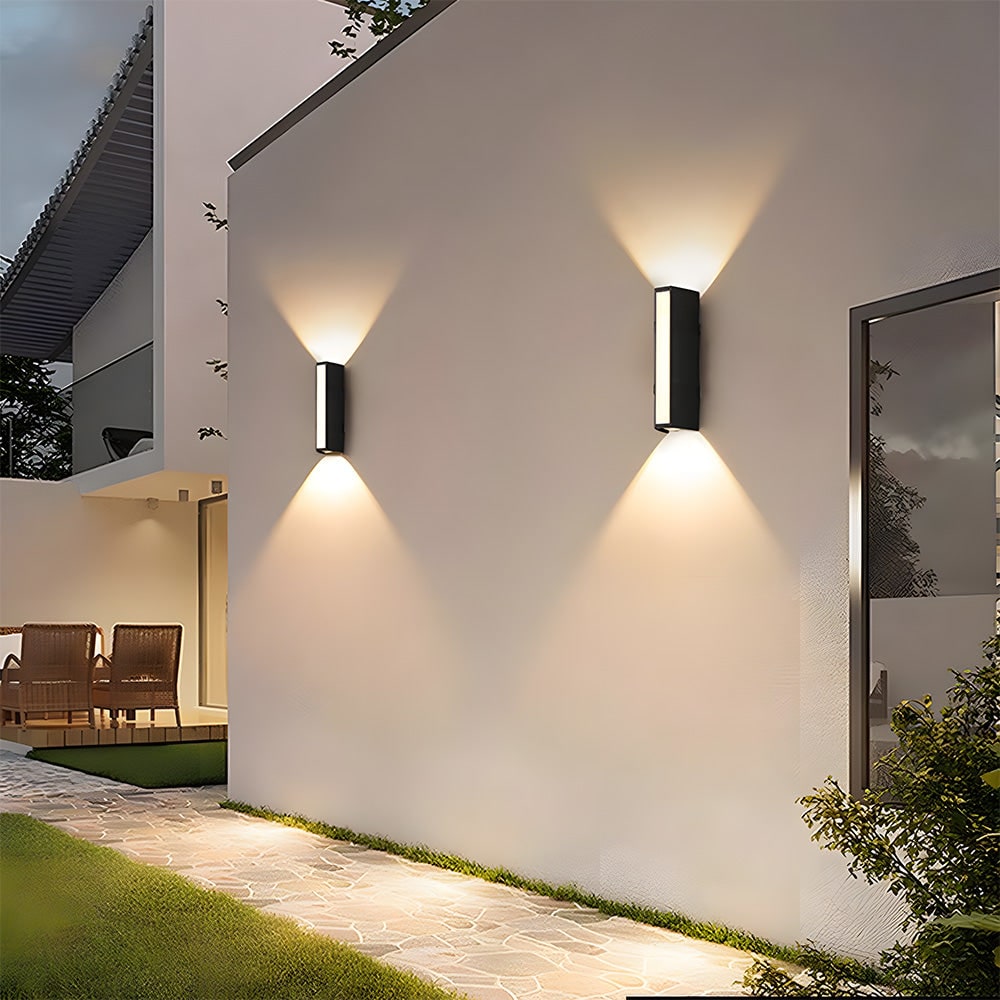 Outdoor Wall Sconce LED Lamp with Up Down Lighting and Matte Black Metal Housing - Image 2
