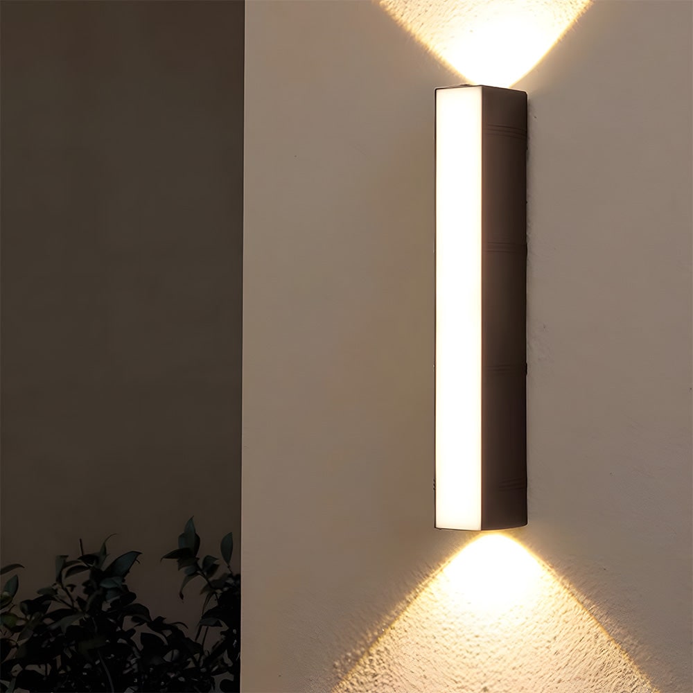 Outdoor Wall Sconce LED Lamp with Up Down Lighting and Matte Black Metal Housing - Image 3