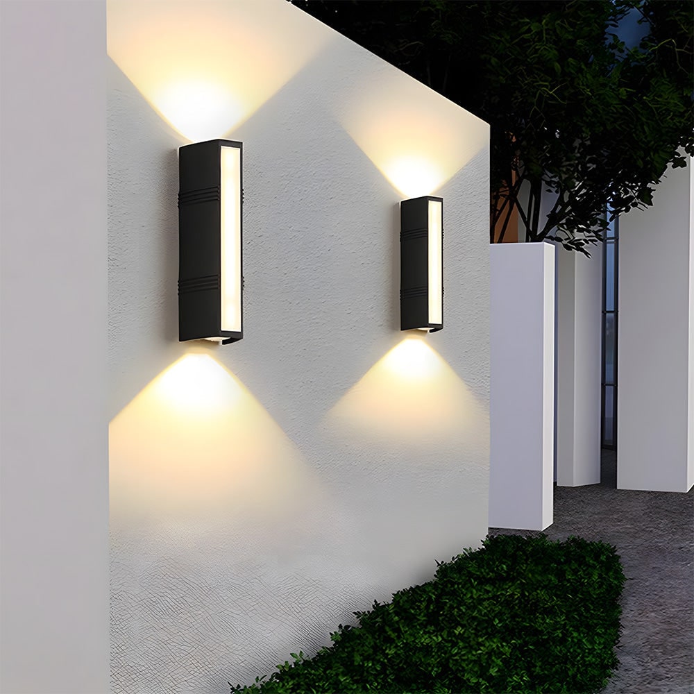 Outdoor Wall Sconce LED Lamp with Up Down Lighting and Matte Black Metal Housing - Image 5