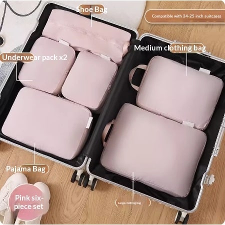 Packing Cubes for Travel with Compression Luggage Organizer Bags and Zippered Pouches - Image 5