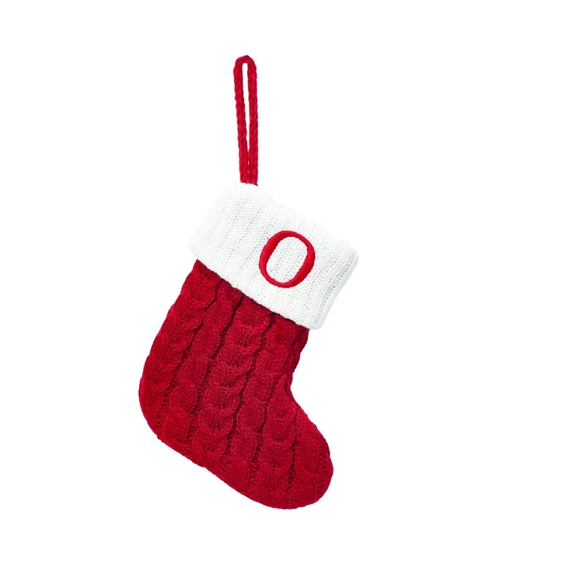 Personalized Mini Christmas Stocking with Cable Knit and Embroidered Initial - Image 17