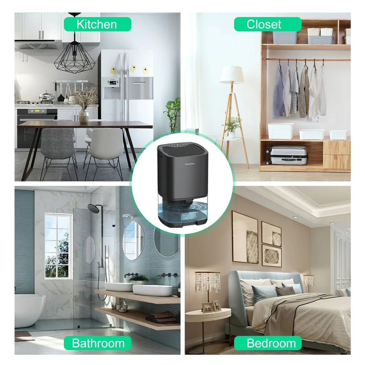 Portable Dehumidifier for Basement with 1000ml Detachable Water Tank and Drain Hose - Image 7