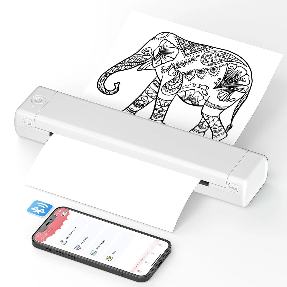 Portable Thermal Printer with Wireless Bluetooth and USB for A4 Mobile Printing - Image 2