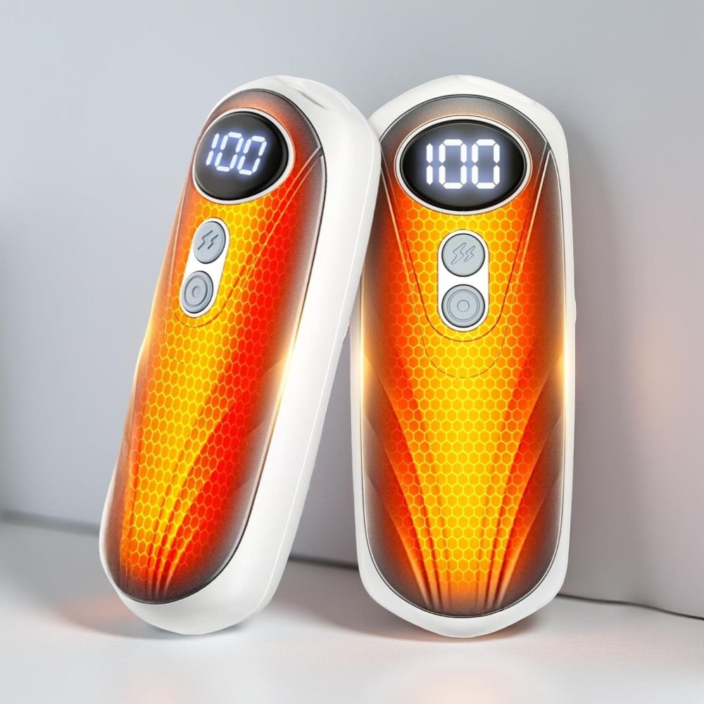 Rechargeable Hand Warmers with LED Display Five Heat Settings Set of 2 Portable Pocket Heaters - Image 7