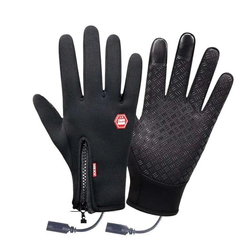 Rechargeable Heated Gloves with Touchscreen Fingertips Non-Slip Grip and Zipper Back - Image 3