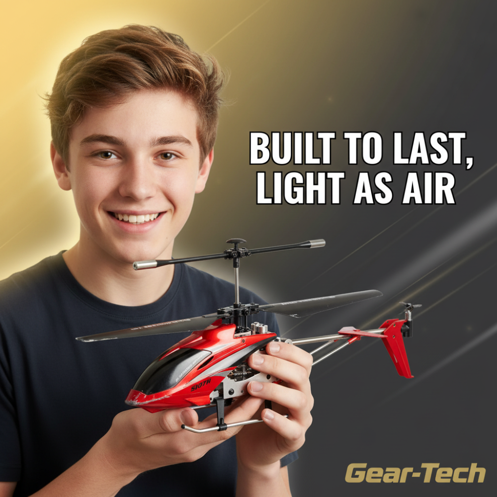 Remote Control Helicopter with Gyroscope Stabilizer and Metal Frame for Indoor Flight - Image 15