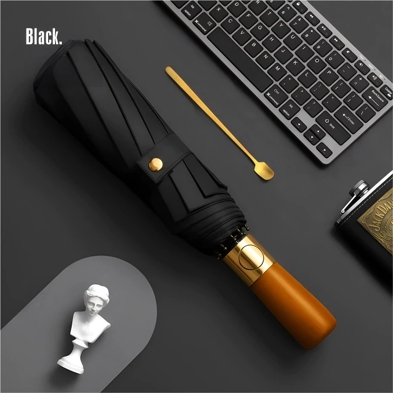 Repel Windproof Travel Umbrella with Automatic Folding Wooden Handle and Compact Design - Image 13