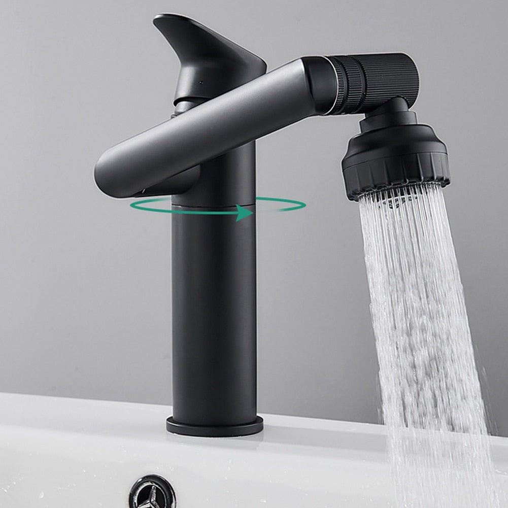 Rotating Kitchen Faucet with 360° Swivel Spout and Dual-Mode Spray Head - Image 1