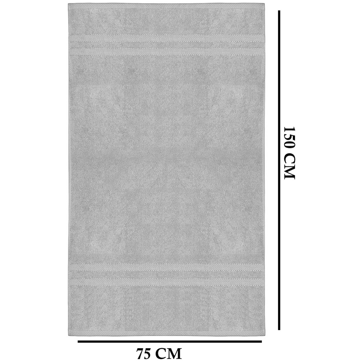 Set of 4 Large Bath Towels with Absorbent Cotton Terry Cloth and Dobby Border - Image 5