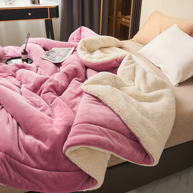Sherpa Fleece Blanket with Double-Sided Plush Flannel and Quilted Stitching - Image 10