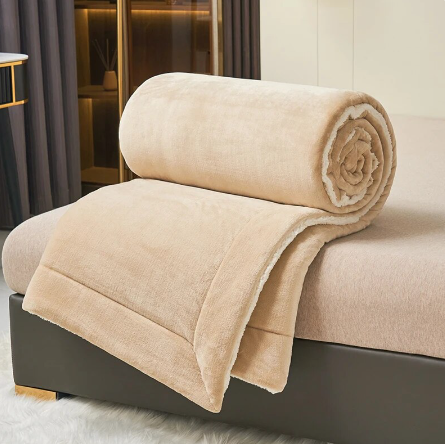 Sherpa Fleece Blanket with Double-Sided Plush Flannel and Quilted Stitching - Image 14