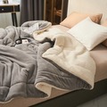 Sherpa Fleece Blanket with Double-Sided Plush Flannel and Quilted Stitching - Image 2