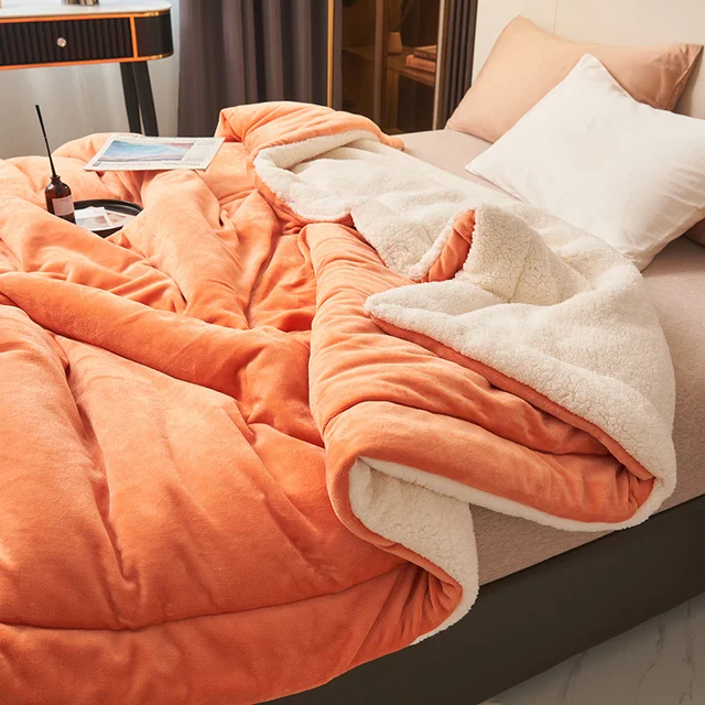 Sherpa Fleece Blanket with Double-Sided Plush Flannel and Quilted Stitching - Image 8