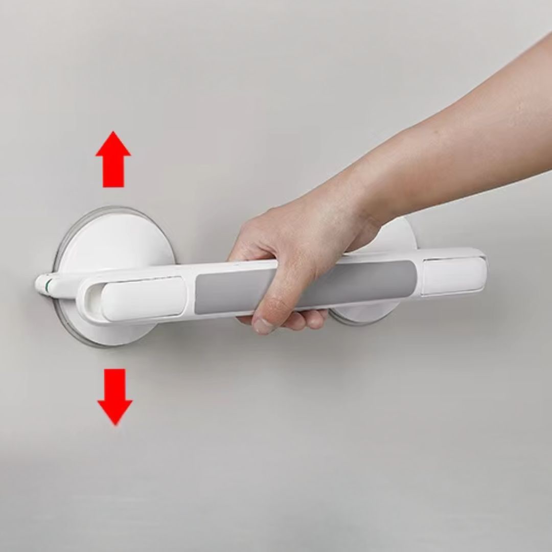 Shower Grab Bar with Suction Cup Safety Indicator and Rubberized Grip for Bathroom - Image 6