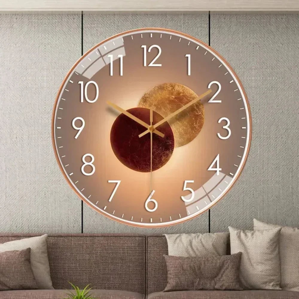 Silent Wall Clock with Glass Face and Minimalist Metallic Frame - Image 2