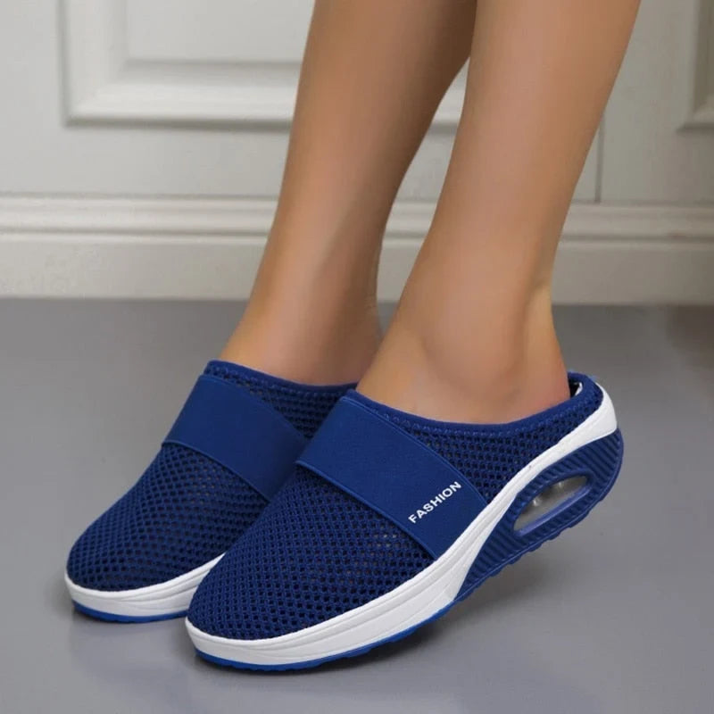 Slip-On Mule Sneakers with Air Cushion Mesh Upper and Non-Slip Platform - Image 5