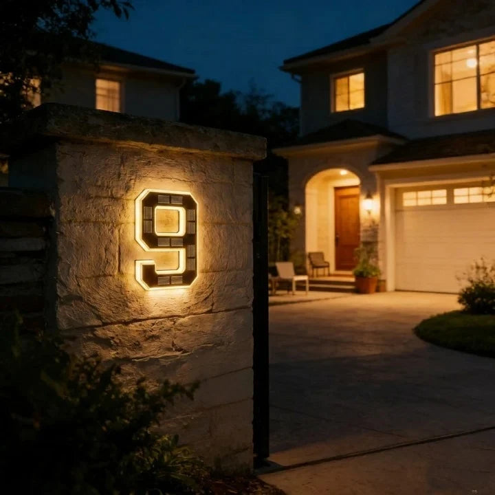 Solar House Numbers with Backlit LED Illuminated Address Sign Weatherproof - Image 14