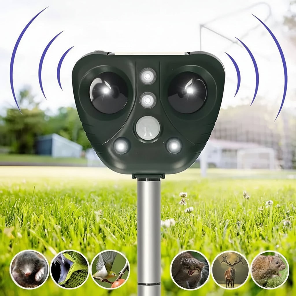 Solar Powered Ultrasonic Pest Repeller with Motion Sensor and Flashing LED Lights - Image 8